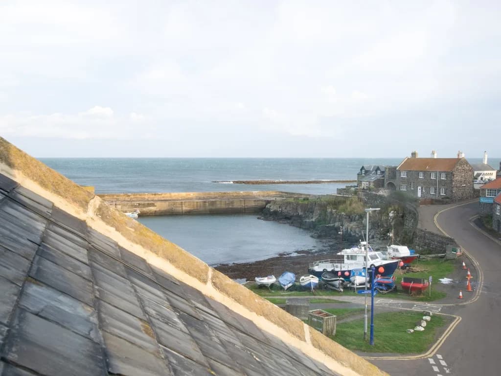 Beautiful harbour and sea views across the heart of Craster.