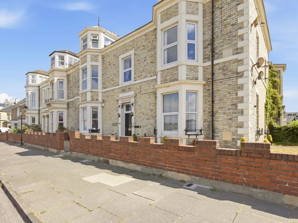 Exterior of the apartment building in the heart of Tynemouth.