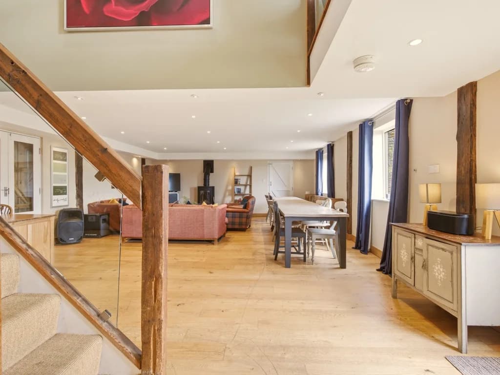 Fully equipped kitchen with extensive worktops and modern appliances