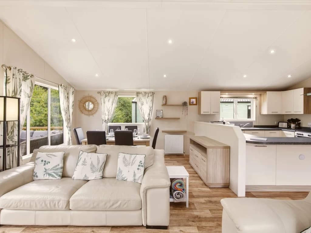 Comfortable lounge flowing into the kitchen and dining area