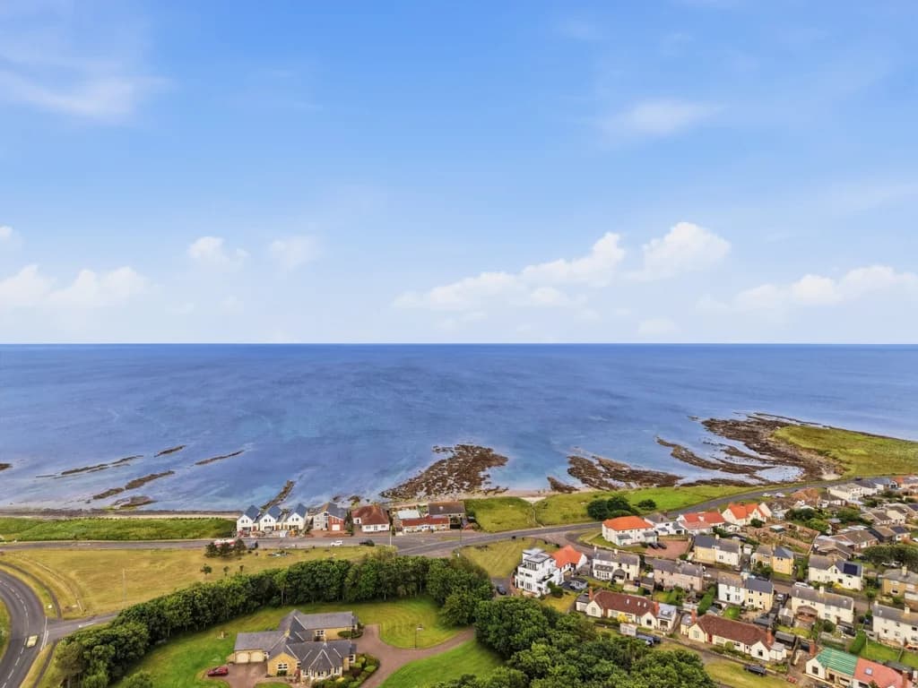 Spectacular panoramic views across Beadnell Bay and the Northumberland coast