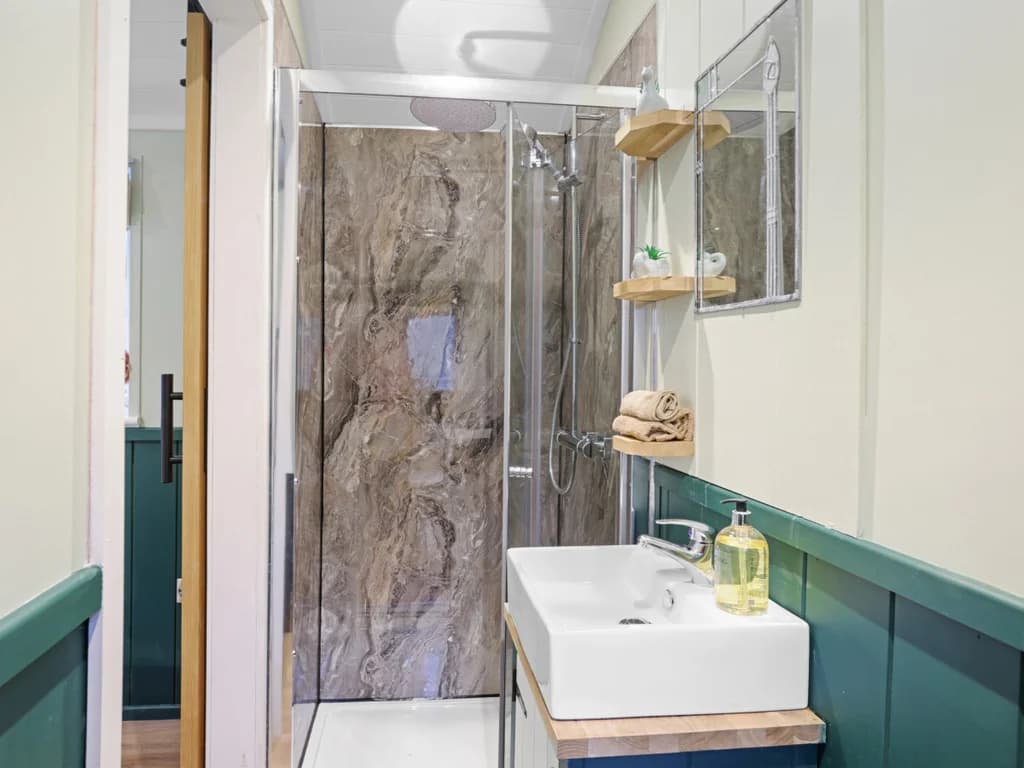Modern shower room with sleek fittings
