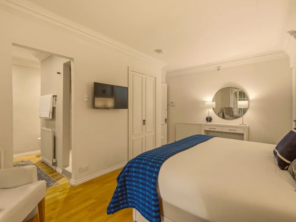 Spacious bedroom with a super king bed