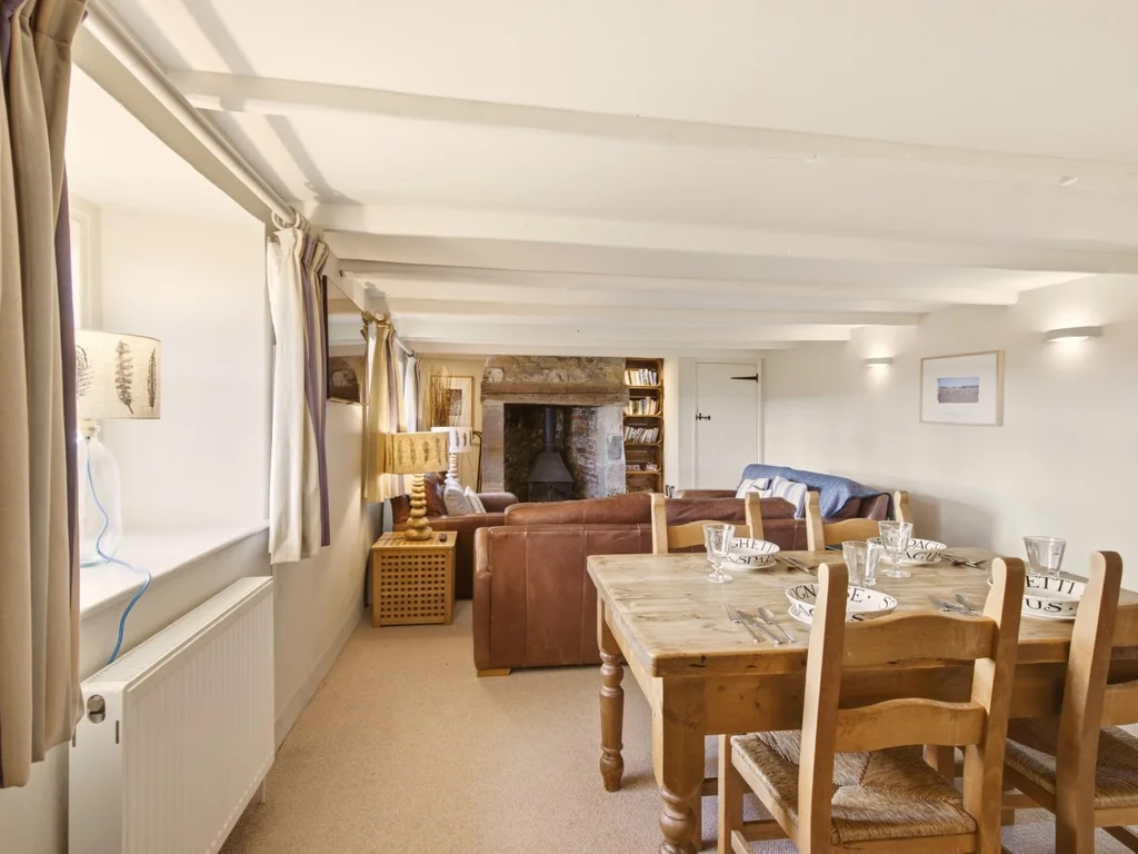 Dining area beside the lounge in Spitalford's open-plan living space