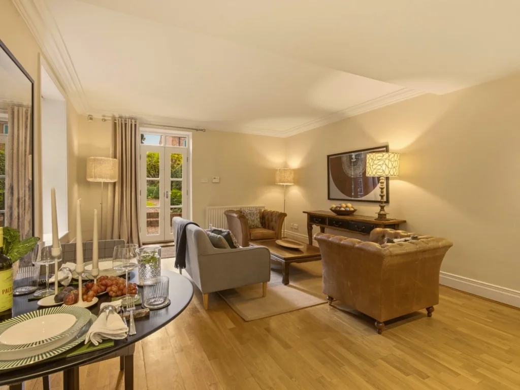 Relax in the lounge with comfortable seating and elegant decor