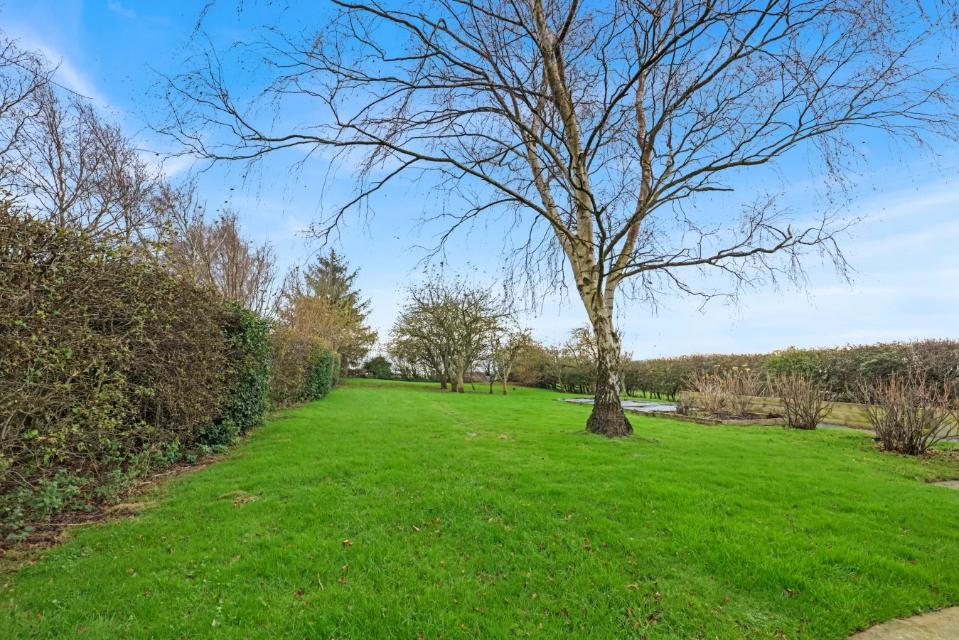 Expansive garden overlooking the peaceful Northumberland countryside
