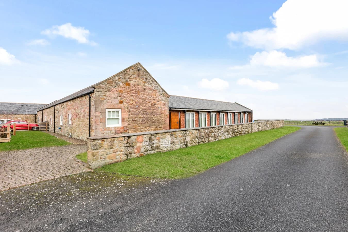 Exterior view of The Coach House stone conversion in Wandylaw